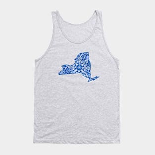 Blue New York State Gift Mandala Yoga NY Art Tank Top